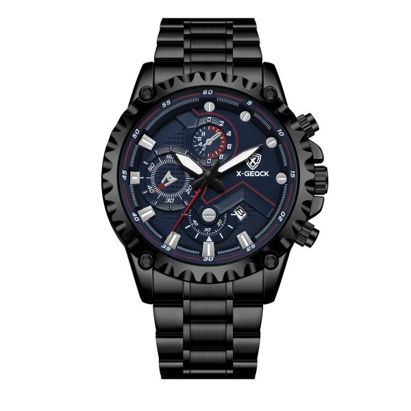 Black Steel Belt Black Shell Blue Surface