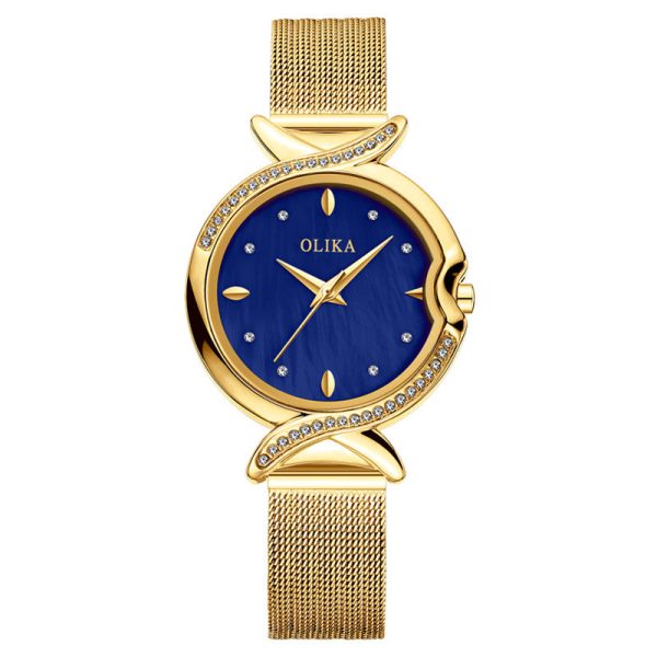 Gold belt blue surface