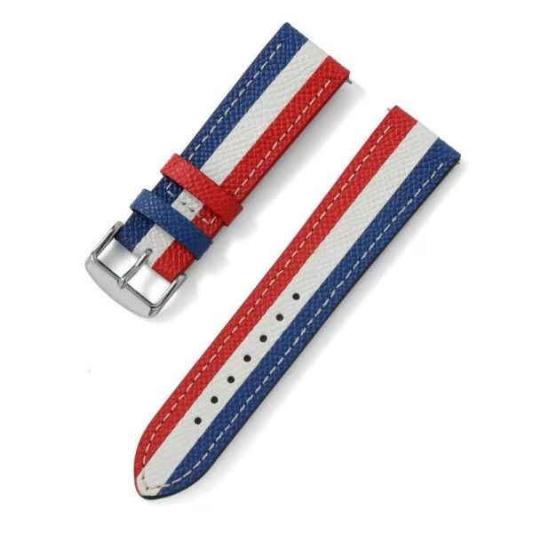 Blue, white and red