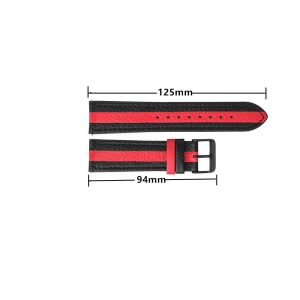 Contrast Color Cowhide Genuine Leather Watch Strap