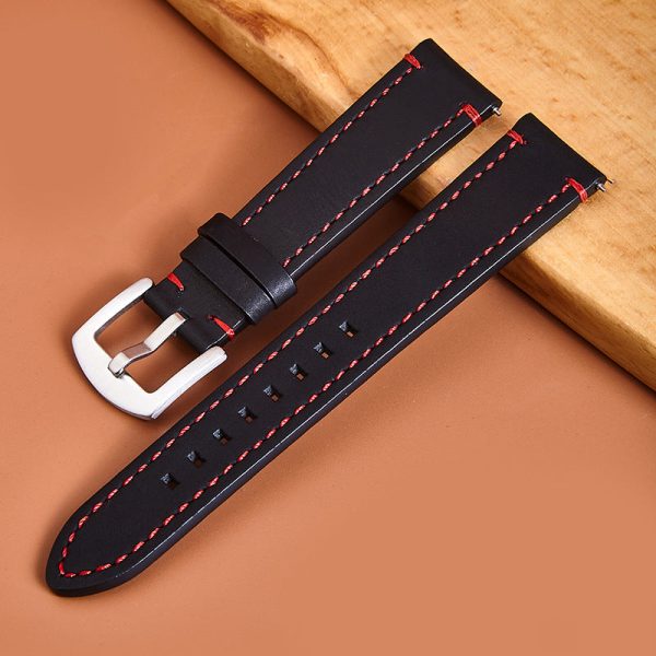 Black with red cords