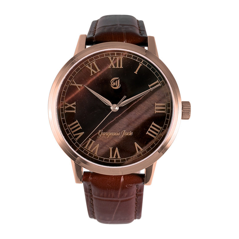 Gorgeous Jade MY250513 8215 Movement Red Tiger Stone Dial Watch