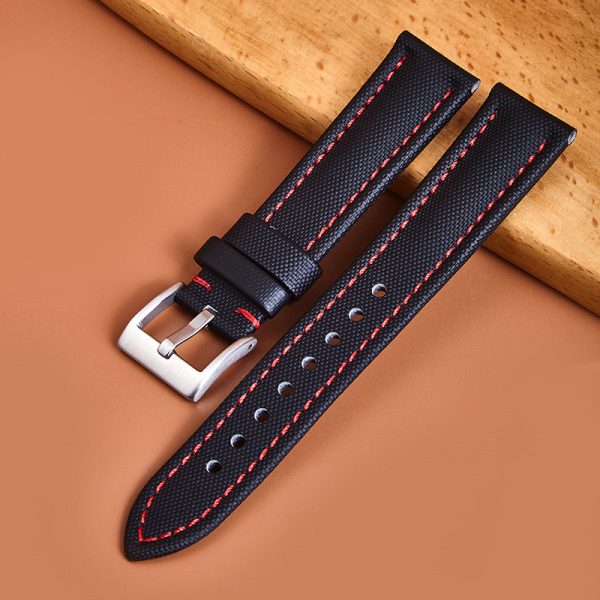 Black with red cords