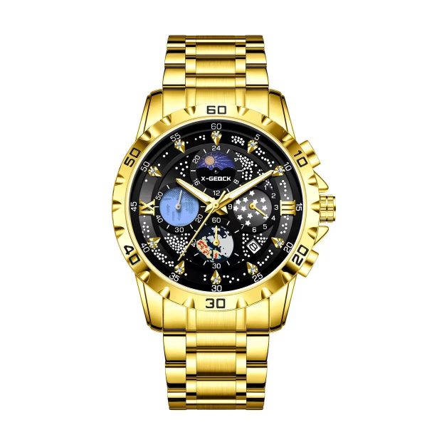Golden Steel Belt-Gold Shell Black Surface