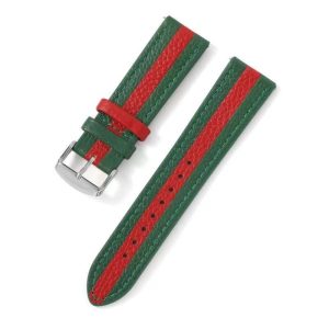 Contrast Color Cowhide Genuine Leather Watch Strap