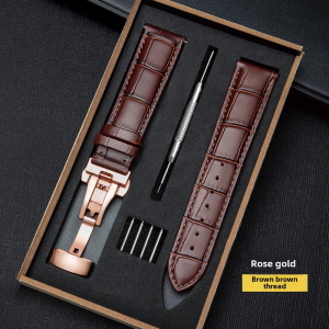 Bamboo Leather Belt With Pin Buckle/Butterfly Buckle Set
